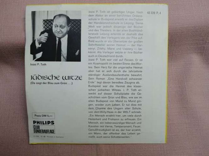 Vinyl Single Philips Judische Witze Aus Aller Welt Joszi Toth Da Sagt Der Gebraucht Kaufen Bei Hood De