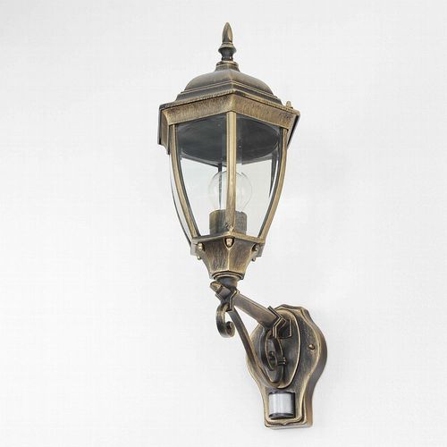 Aussen Wand Leuchte Mit Bewegungsmelder Ip44 Alu E27 Laterne Lampe Gold Antik Kaufen Bei Hood De