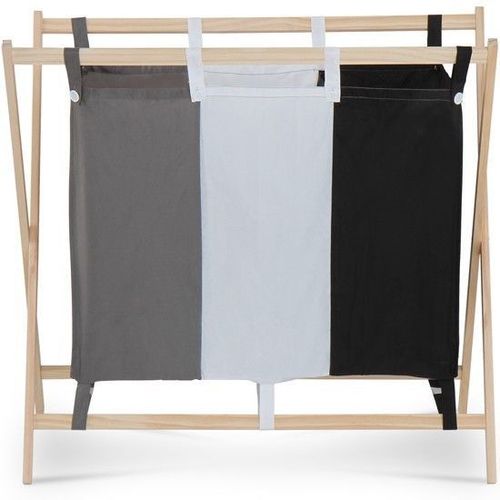 Jago® Wäschesortierer 3 Fächer Holz Wäschekorb Wäschebox Wäschesammler