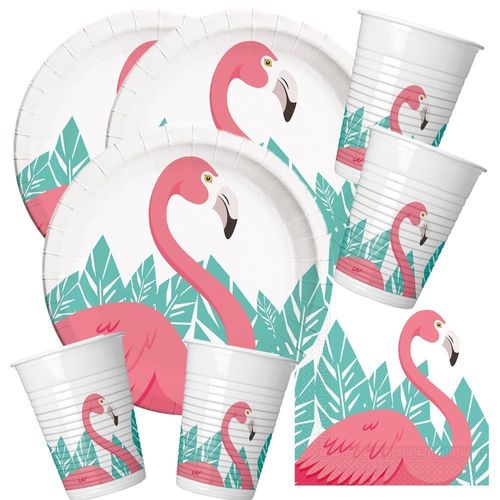 36 Teile Party Set Flamingo 8 Kids Geburtstag Teller Becher Servietten Geschirr Kaufen Bei Hood De