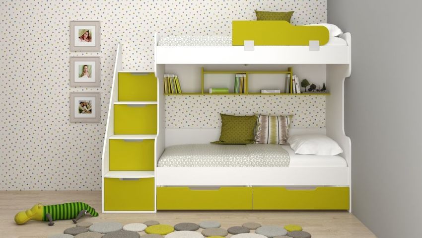 Etagenbett mit Treppe Happy Grün kaufen bei Hood.de