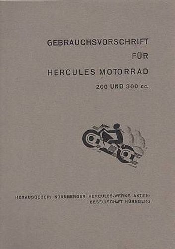Bedienungsanleitung Hercules 0 Ccm Und 300 Ccm Motorrad Oldtimer Kaufen Bei Hood De