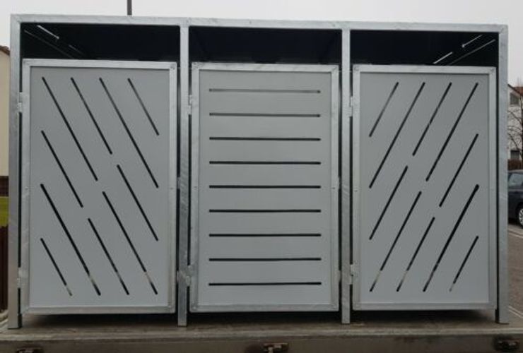 Metall Mulltonnenbox 3 Mulltonnen 3er Verkleidung Mulltonnenhaus