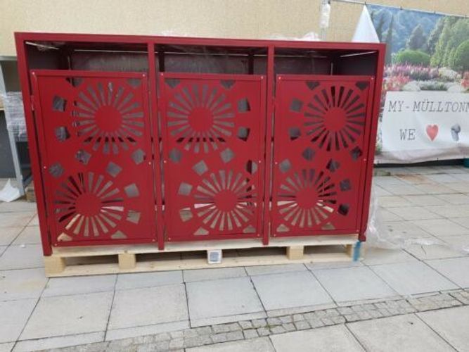 Mulltonnenbox 3 Mulltonnen Verkleidung Box Mulltonnenhaus Grau