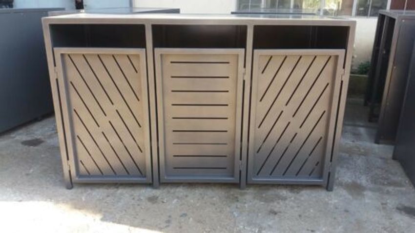 Mullbox 3 Mulltonnen Verkleidung Box Mulltonnenhaus Grau