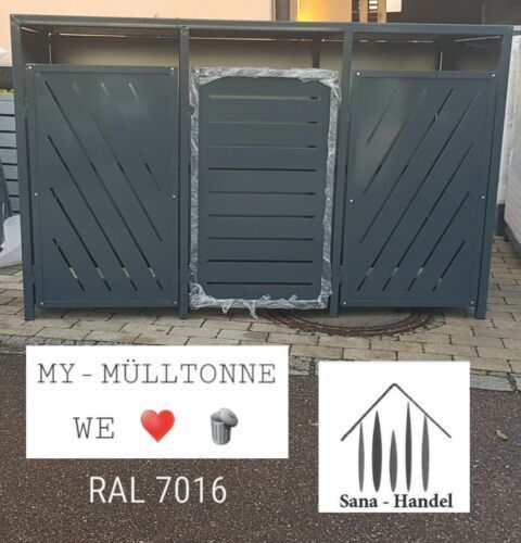 Mulltonnenbox 3 Mulltonnen 240 Lit 3er Mulltonnenhaus Grau