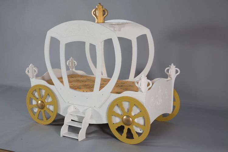 Kutschenbett Royal Prinzess Bett Kinderbett In Weiss Kutsche Mit Matratze Kaufen Bei Hood De