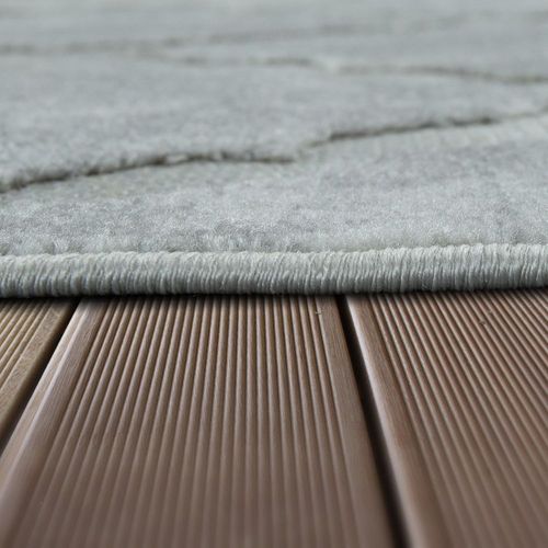In Outdoor Terrassen Teppich Marmor Optik Rauten Muster Creme