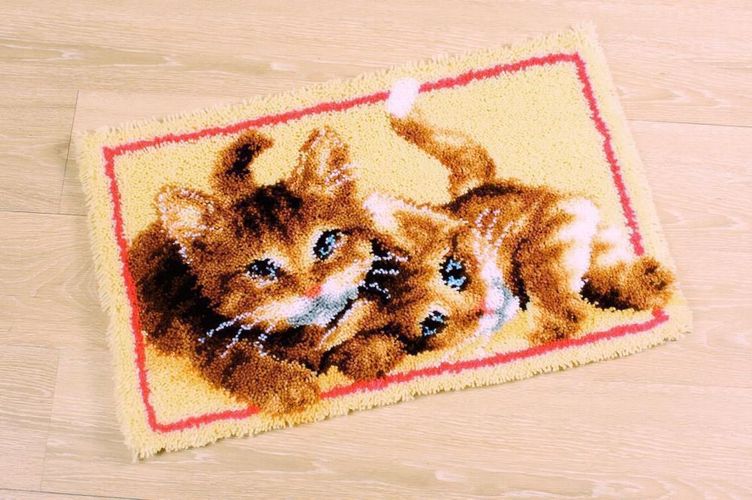 Vervaco Knüpfteppichpackung /" Katzenfamilie/" bedruckt PN-0165638