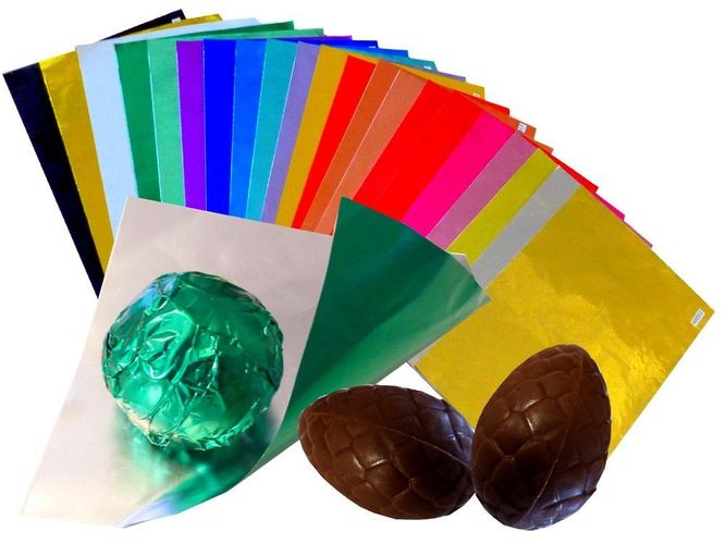 35 Blatt Schwarz 100x100 bunte Alufolie Pralinen Einwickelfolie zertifiziert