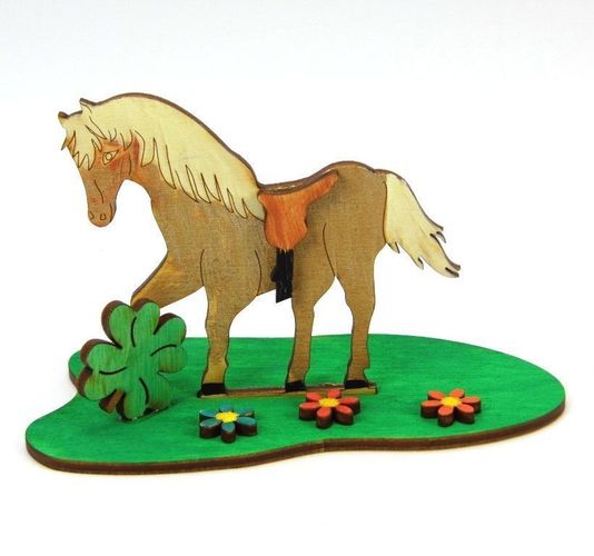 zum Kindergeburtstag Bastel Set aus Holz Pferd aus Holz Kreativ Set für Kinder