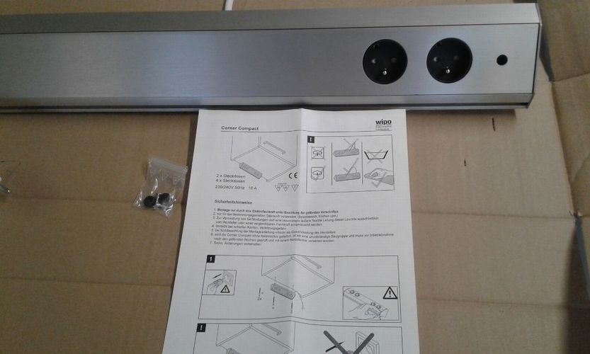 Ecksteckdose, Schranksteckdose Möbelsteckdose 4Fach Edelstahl kaufen