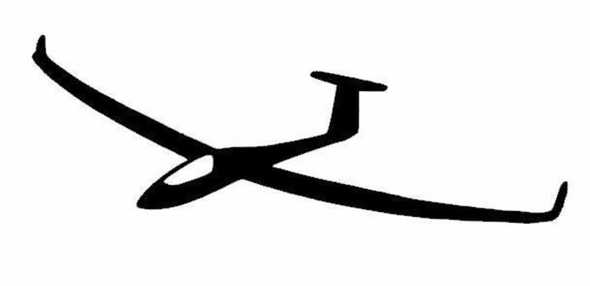 Segelflugzeug Aufkleber – 15 X 4,5 Cm, Wetterfest, Transparente Folie, Rückstandslos Entfernbar