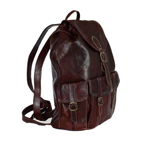 Ziegenleder Rucksack Travel Bag Umhängetasche Leder-Tasche Vintage 04 NEU!