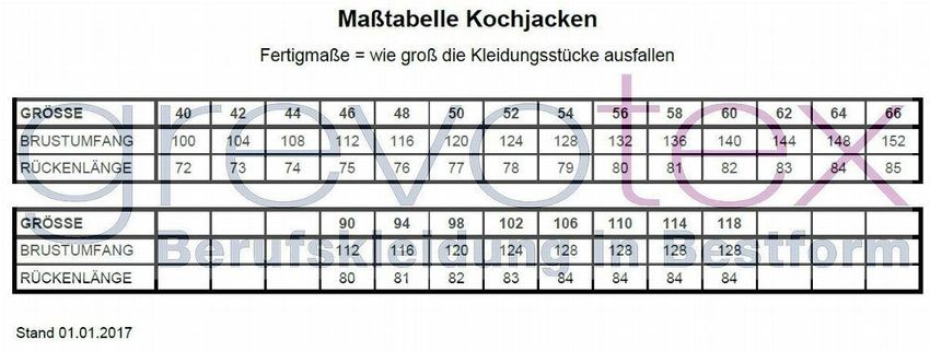 Kochjacken Bäckerjacken weiß Satin mit Paspel hellgrau auch in Übergrößen