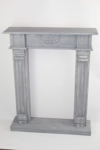 Kaminumrandung grau Shabby , Kaminkonsole, Dekokamin grau, Kaminsims