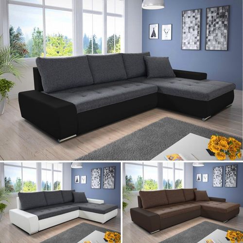 Ecksofa Mit Schlaffunktion Faris Couch Mit Bettkasten Sofagarnitur Sofa Eckcouch Kaufen Bei Hood De