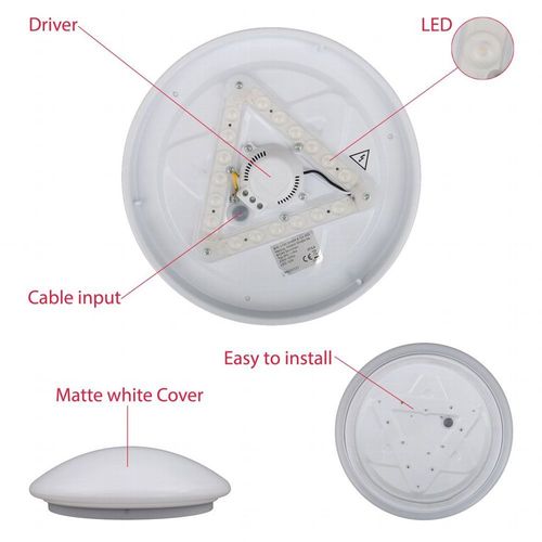 LED Deckenleuchte Bad rund Badezimmer-Leuchte IP44 Schlafzimmer Küche