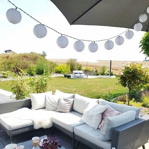 LED Lichterkette Außen-Lichterketten 30x Solar-Lampions Party