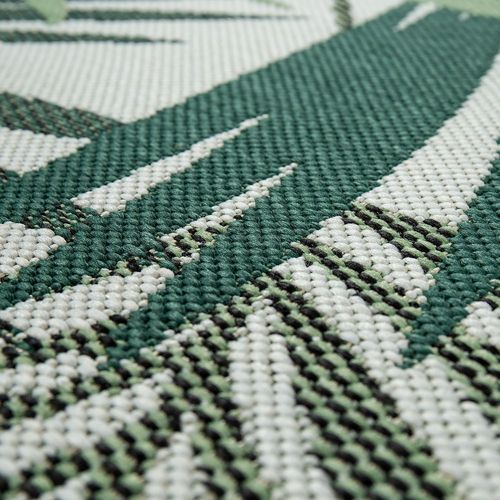 In- & Outdoor Teppich Flachgewebe Jungel Gecarvtes Florales Palmen