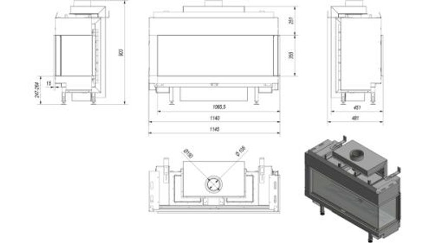 Gaskamin Kratki LEO 100 9,2 kW Kamin Heizkamin Kaminkasette Gas Ofen