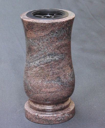 große Vase Steinvase Grabvase Gartenvase Granitvase aus Paradiso 28 cm