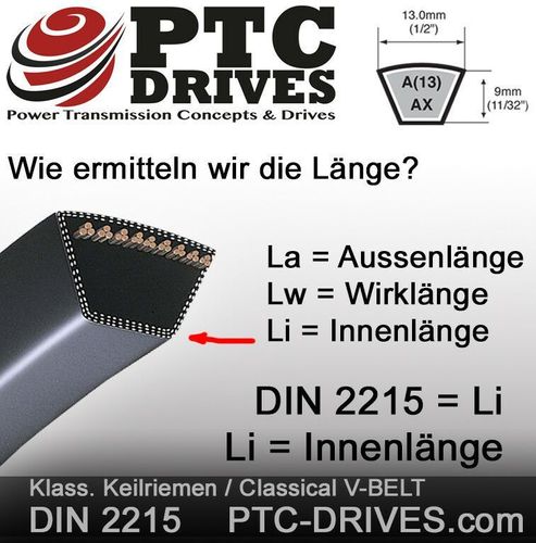 17x1120 Li klassischer Keilriemen nach DIN2215 B44