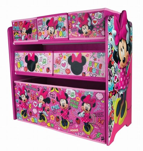 Disney Minnie Mouse Kinderregal Aus Holz Mit Aufbewahrungsboxen Kindermobel Kaufen Bei Hood De