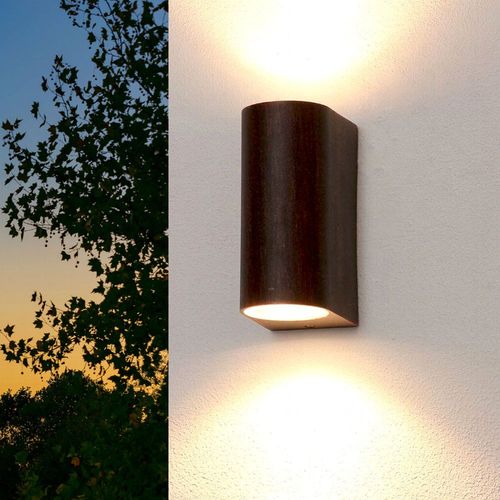 Wandlampe Aussen Up Down Braun Antik Halbrund Gu10 Ip44 Spot