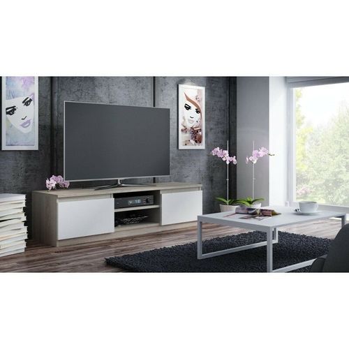 Tv Schrank Lowboard Fernseher Schrank Tv Mobel Fernsehtisch Sonoma Weiss Kaufen Bei Hood De