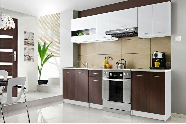 KÜCHE Küchenzeile Küchenblock MODERN 240 CM Einbauküche wenge kaufen