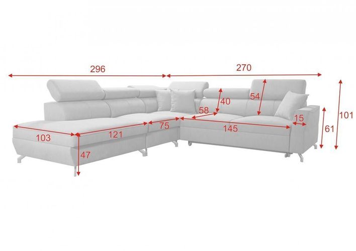 Großes Ecksofa Haga XXL Wohnlandschaft mit Bettkasten Schlaffunktion