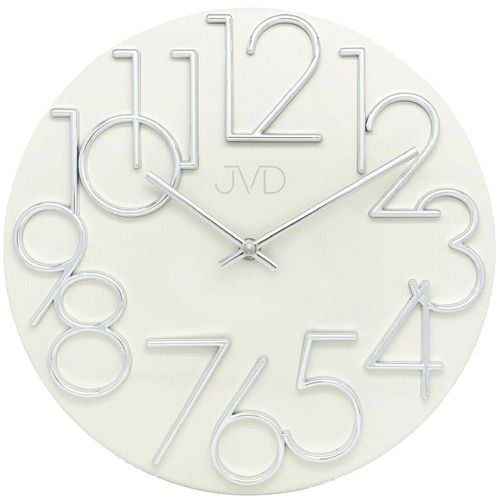 Jvd Ht23 4 Wanduhr Quarz Analog Metall Cremeweiss Rund Modern O Kaufen Bei Hood De Farbe Weiss