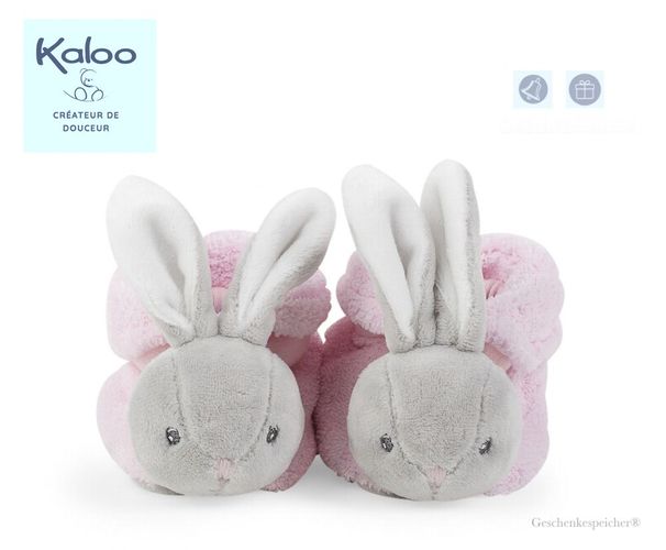 Kaloo Baby Söckchen Hase Plume Rosa 0-3 Monate Extraweich Glöckchen Geschenkbox
