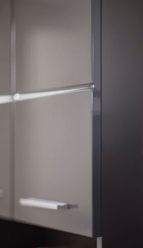 Bad Möbel Set Hochglanz grau Badezimmer komplett Einrichtung 5-tlg