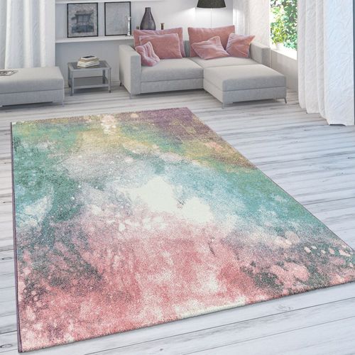 Farben u Moderner Kurzflor In  Pastellfarben versch Wohnzimmer-Teppich Größe