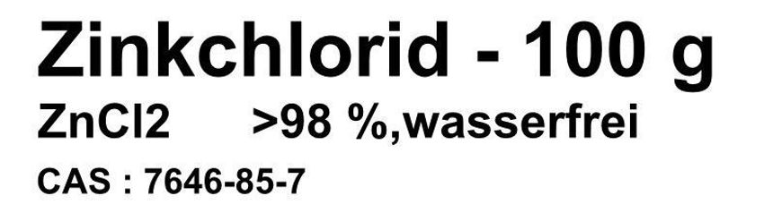100 g Zinkchlorid, ZnCl2 >98, reinst, ZinkIIchlorid (Wasserfrei) DAB