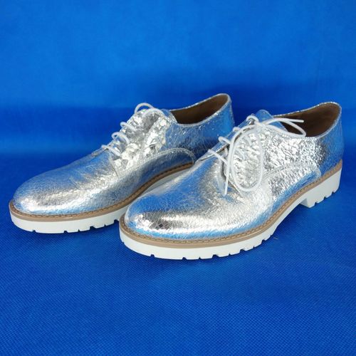 Carmens Damen Loafer Halbschuhe Gr 37 39 Silber Schnurer Leder Schuhe Np 129 Neu Kaufen Bei Hood De