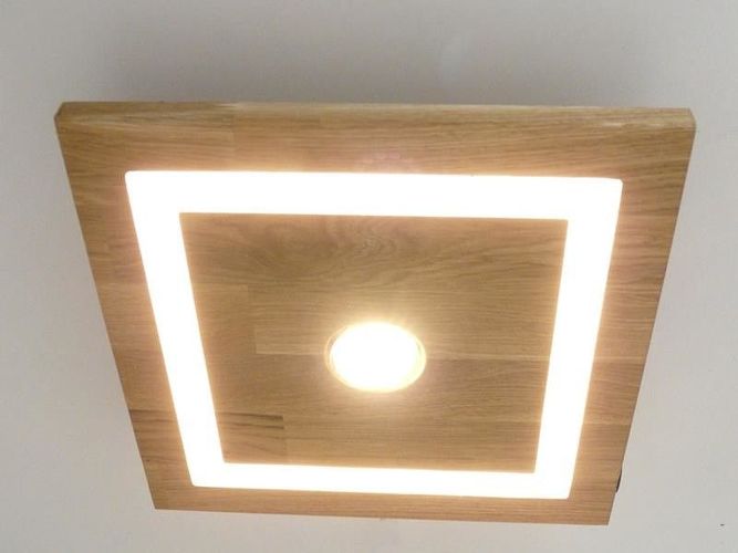 kleine Led Deckenleuchte Holz Eiche geölt Leuchte Lampe kaufen bei Hood