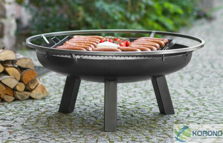 Ø 80 cm Feuerkorb Grillfeuer Feuerstelle Feuerschale aus Stahl Höhe 80 cm