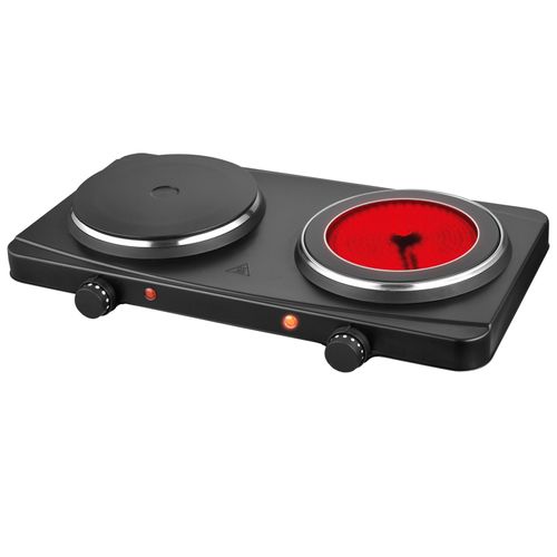 Infrarot Doppel Kochplatte 18 und 16 cm 2500 W Herdplatte Kochfeld Heizplatte