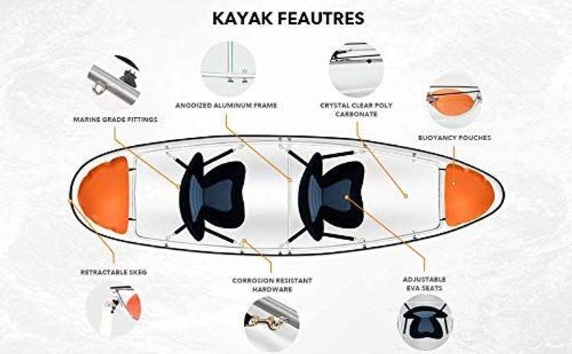 Kajak Magic Transparent super Kippstabil mit offener Luke Zweierkajak