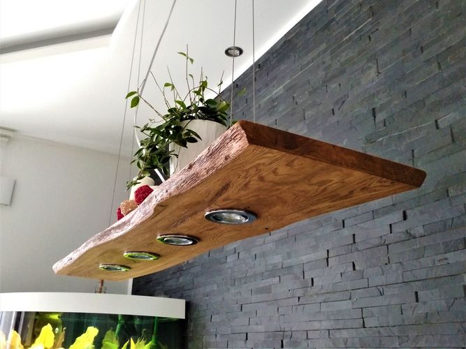 Holz Hängelampe Pendellampe Pendelleuchte Led geölt Dimmbar Eiche