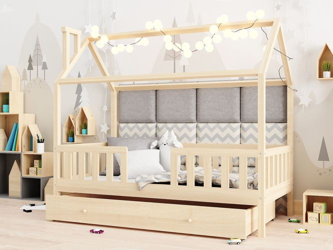 Hausbett II mit Schublade, Hausbett, Kinderbett, Kinderbett Holz, Bett