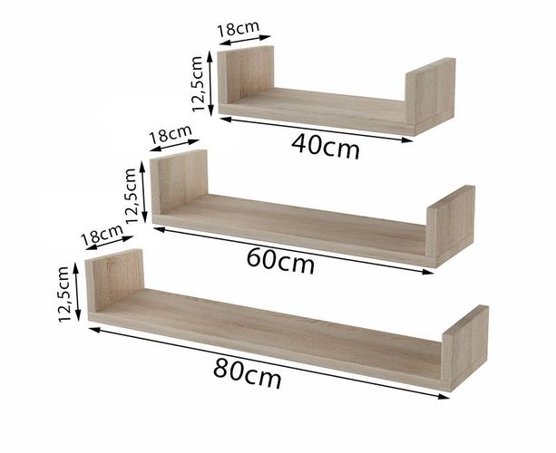 3er Set Wandregal Hängeregal Bücherregal Wandboard Trend Regal kaufen