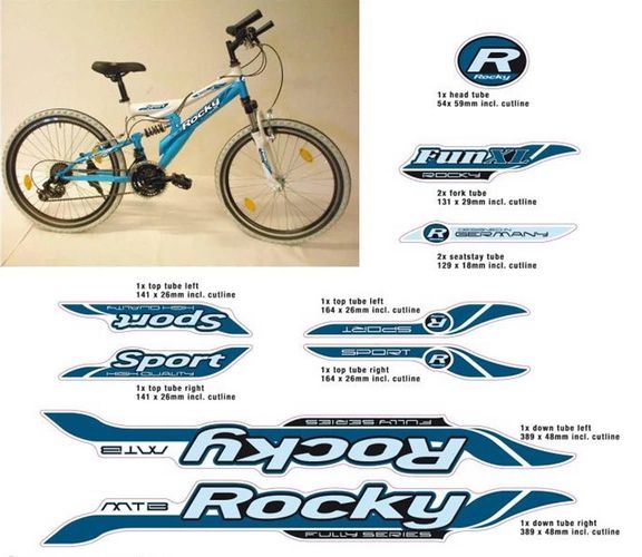 Fahrrad DEKOR Satz ROCKY MTB Rahmen Frame Decal Sticker