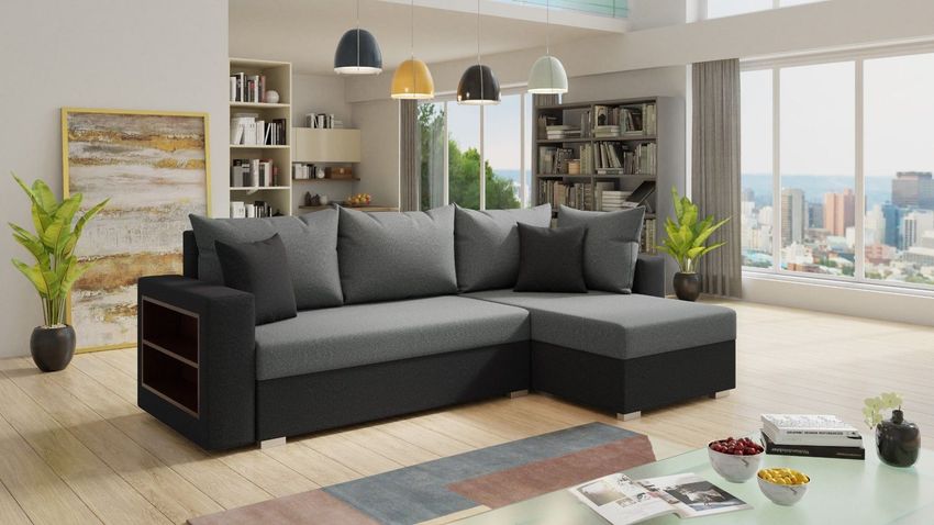 Ecksofa Lord mit praktischen Regal - Sofa mit Bettkasten