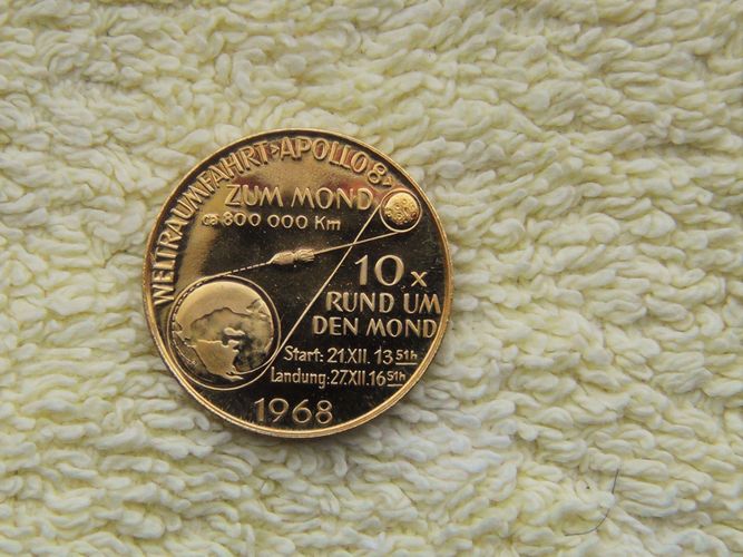 Goldmedaille 1968 Apollo 8 10 Fache Mondumrundung 3 48 Gr Au900 Kaufen Bei Hood De