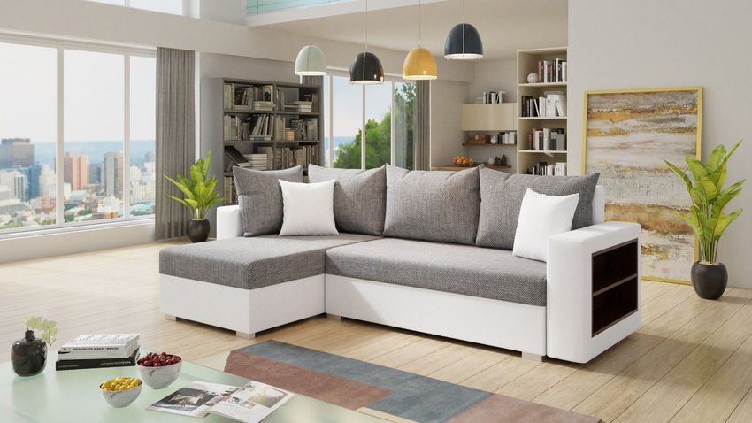 Ecksofa Lord mit praktischen Regal - Sofa mit Bettkasten