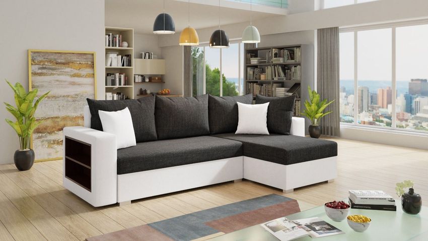 Ecksofa Lord mit praktischen Regal - Sofa mit Bettkasten